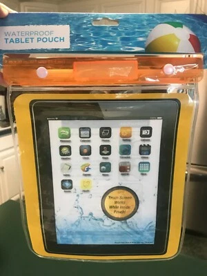 Waterproof Tablet Pouch Fits Most Tablet Devices Up To 9" x 10" Beach Pool Boat - Image 1 of 4