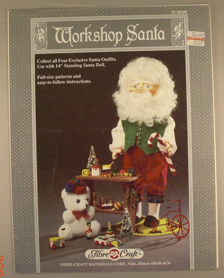 Workshop Santa -Fibre Craft FCM258 -Crocheted Outfit for 14" Standing Santa Doll - Image 1 of 1