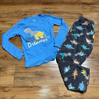Conjunto de 2 piezas de pijama Carter's dinosaurio Big Dreamer pantalones polar azul talla 6 Foto 1 de 4