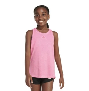 Adidas Big Girls Embroidered Crew Neck Tank Top pink XL (16) - Picture 1 of 5