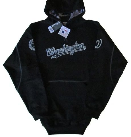 Washington Nationals MLB Men's Black Camouflage Pullover Hoodie Big & Tall Sizes Cover