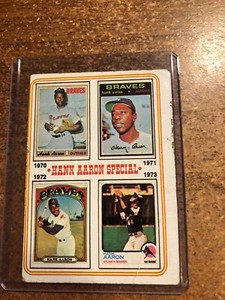1974 Topps Baseball # 6 Hank Aaron 1970-1973