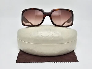 Coach S818 Rita Tortoise Green Frame Brown Gradient Lens Sunglasses w/ Case 63mm - Picture 1 of 19