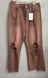 Pantalones de mezclilla VERVET vintage acampanados cortos desgastados tiro alto tejido algodón talla 30 para mujer - Imagen 1 de 12