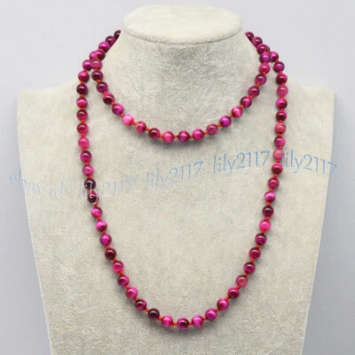 12毫米天然多色老虎眼圆形宝石珠首饰项链16-48英寸 — 第 1/4 张图片