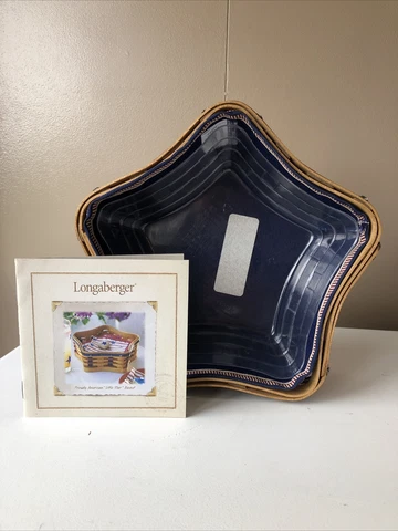 2003 30 Years LONGABERGER handwoven PROUDLY AMERICAN LITTLE STAR basket & liner Cover