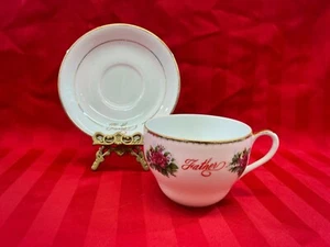 Sterling China Japan Suppe/Kaffee Tasse Untertasse Set Vater Blumendekor 10oz - Bild 1 von 6