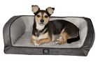 New ListingGel Memory Foam Quilted Ortho Couch Dog Bed, Small, Grey
