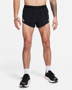 Men's $110 Nike Aeroswift 2’ Running Racing Shorts Black FN3349-010 marathon - Picture 1 of 8