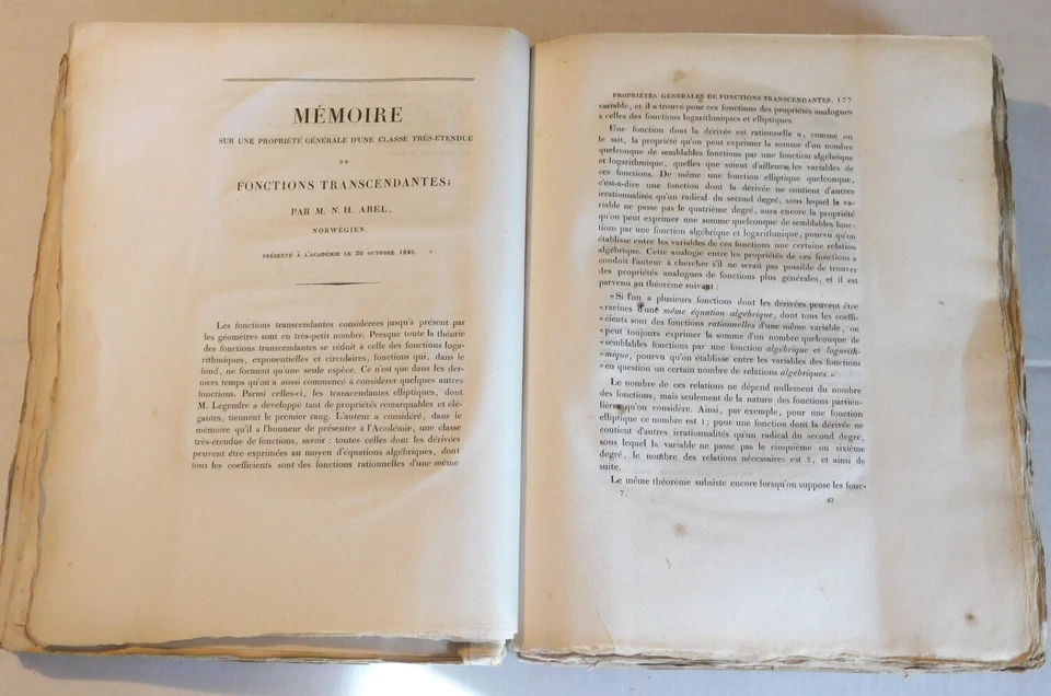 RARE 1841 1ST ED. NEILS HENRIK ABEL Abel's Theory Mathematics w/ 3 other works - Image 1 of 4