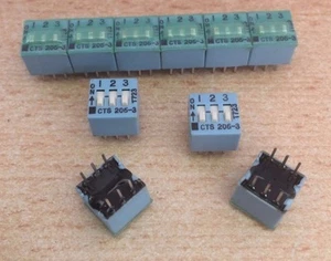 CTS-206-3 3 way DIP SWITCH SPST GOLD 50V 10 pieces Z640 - Picture 1 of 2