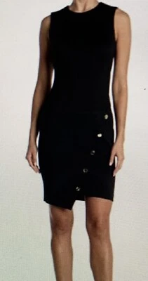 Tommy Hilfiger  black scuba dress, SZ 6, Asymmetrical cut, Flattering fit - Image 1 of 3