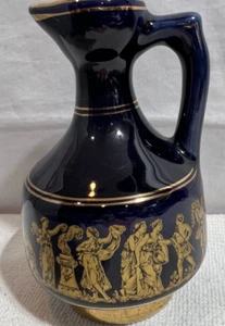 Rhodos 24k Gold Kobaltblau Glas Vase Griechenland Griechisch Souvenir - Bild 1 von 7