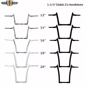1.25" Fat 12/14/16/18/20" Rise Handlebar Fits For Harley Big Twin XL Road King - Picture 1 of 8