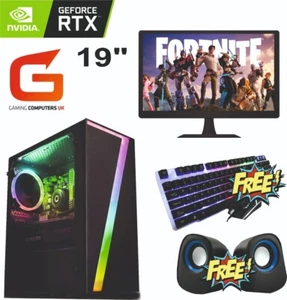 GAMING PC COMPUTER intel i5 16GB 120GB 1TB 4GB NVIDIA 1650 19" SCREEN - Picture 1 of 2