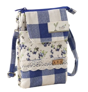 Kleine Handytasche Umhängetasche Stoff-Tasche Boho Chic Floraler Print - Bild 1 von 11