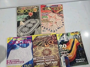 4 Vintage Decorative Crochet  Magazines  No. 13, 14, 30, 35 1989-1993 PLUS BONUS - Picture 1 of 6