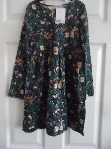 NEW WITH TAGS H&M GIRLS BUNNY LONG SLEEVE COTTON DRESS 6 - 8 YEARS - Picture 1 of 5
