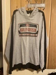 Harley Davidson Gray/Black Sweatshirt w hoodie Size 3XL NWOT - Picture 1 of 2