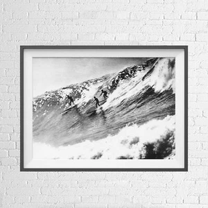SURFERS BIG WAVES LIFESTYLE VINTAGE POSTER PICTURE PRINT Size A5 to A0 **NEW** - Picture 1 of 14