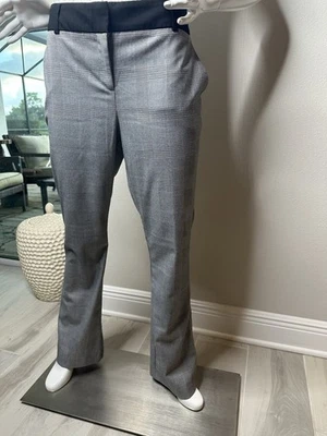 Pantalones informales de negocios para mujer 7th Avenue a cuadros negros blancos rosas talla 10/M Foto 1 de 4