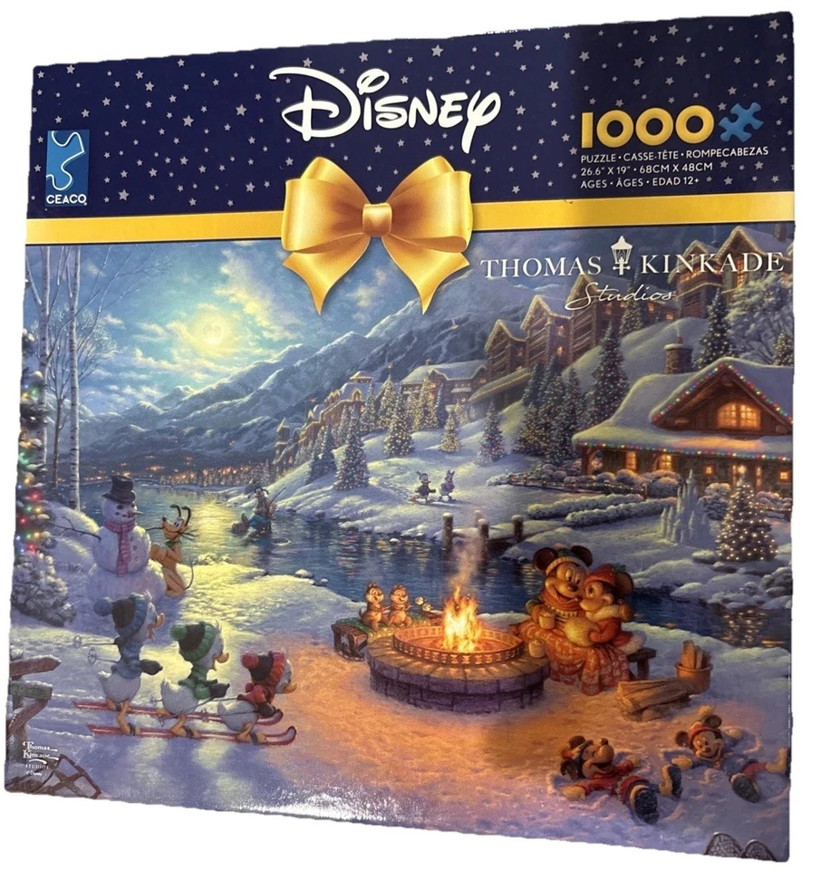 1,000 Piece Disney/ Puzzle "Mickey + Minnie Christmas Lodge " Ceaco 26.6"x 19" - Image 1 of 1