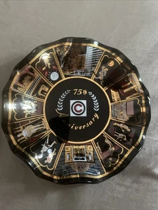 1965 Chicago Athletic Assn 75th Anniversary Cubs BlackGlass Gold Trim Plate - Picture 1 of 12