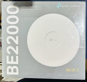 TP-Link EAP783 BE22000 Omada Tri-Band Deckenhalterung Wi-Fi 7 Access Point - Neu - Bild 1 von 3
