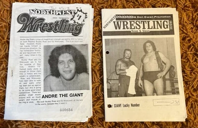Andre The Giant Portland Northwest Programas de Lucha Libre Lote de 2 Dutch Savage NWA Foto 1 de 4