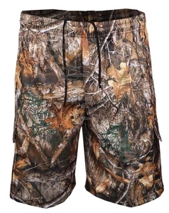 Mens Jungle Army Fishing Cargo Camo Combat Elasticated Shorts M-2XL - Picture 1 of 3