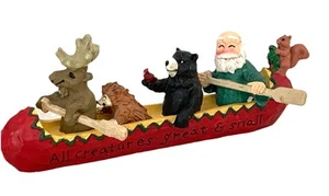 All Creatures Great And Small Santa in Canoe with Animals 7.5” Inches NIB - Picture 1 of 12