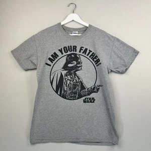 Gildan Star Wars T Shirt Mens Medium Grey I Am Your Father Graphic Print Cotton - Picture 1 of 14