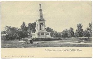 Frühe Adv. PC; Soldiers Monument, Cambridge Mass.; Rotograph Co. N.Y.C. on back - Bild 1 von 1