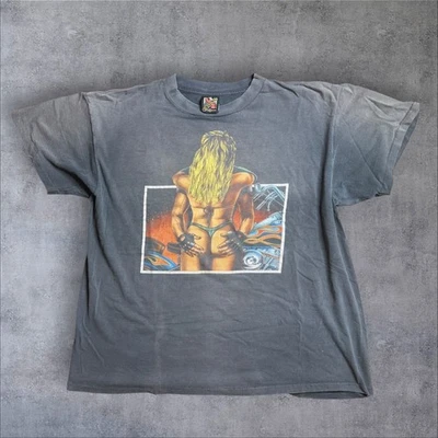 Camiseta Rebel Rider estilo emblema 3D vintage rara de los 90.  Insane fade. XL Foto 1 de 4