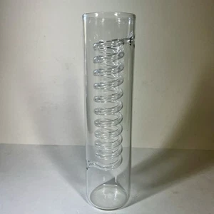"Florero espiral de vidrio transparente de bambú Ikea PS Ehlen Johansson retirado moderno 9,75""" - Imagen 1 de 6