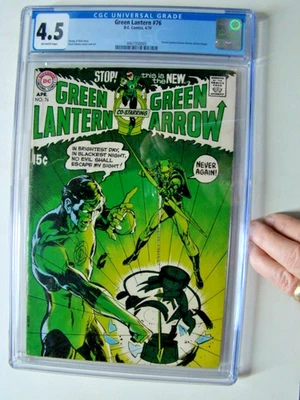 Green Lantern #76 Neal Adams Cover & Art CGC 4.5 Off-White Pages 1970 4461950005 - Image 1 of 4