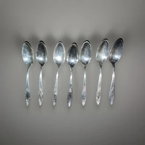 7 Vintage Oneida Community Plate demitasse spoons Silver Plate 1917 Adam - Picture 1 of 6