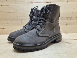 ZAPATOS SEÑORA S.OLIVER BOTINES CON CORDONES TACÓN BOTAS DE COMBATE WORKER TALLA:39 UK:6 GRIS - Imagen 1 de 8