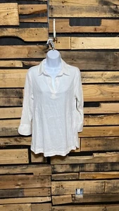 VINEYARD VINES sz S White Cap Linen Lucaya Tunic Shirt Popover - Picture 1 of 9