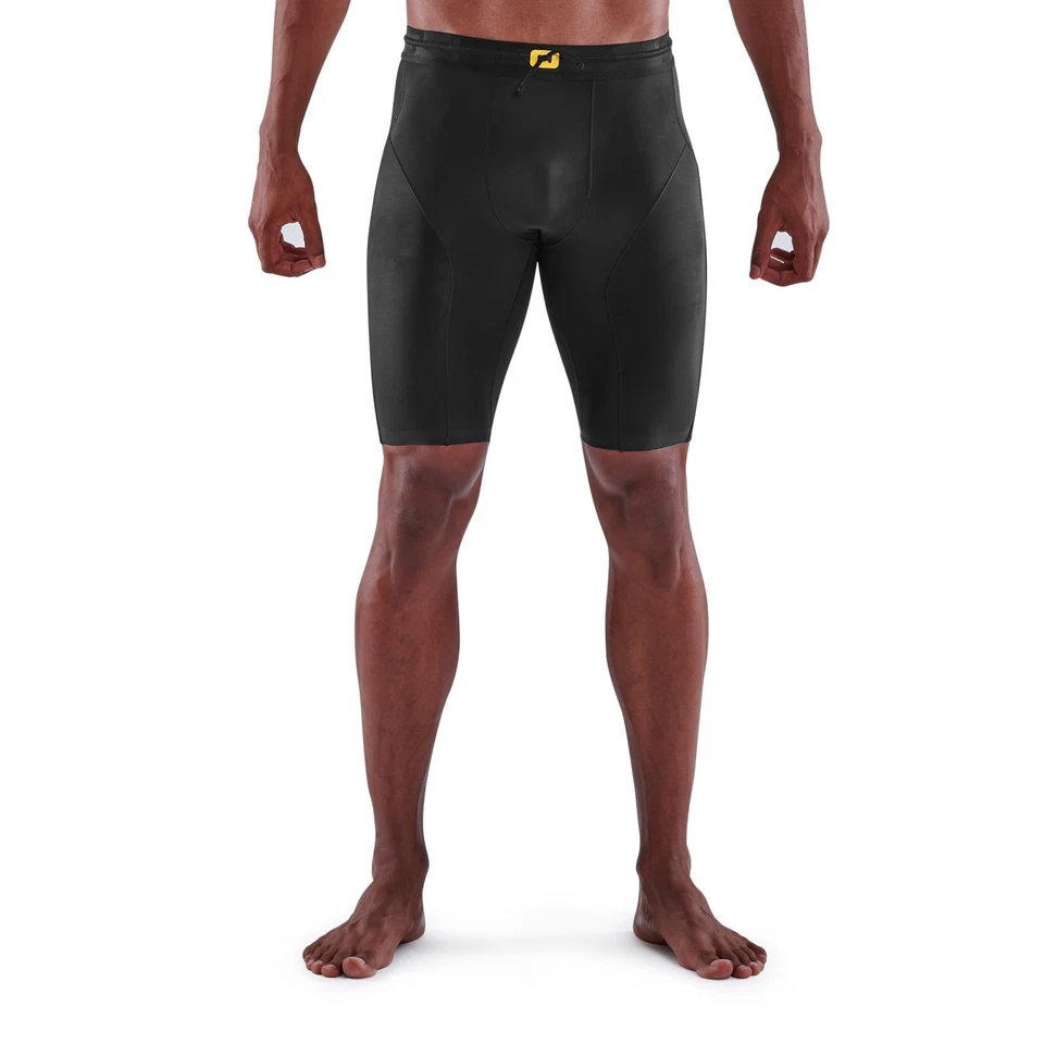 Skins Series-5 Mens Compression Half Tights (Black) | GREAT BARGAIN - Image 1 of 4
