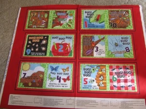 Bug Bug Bug Counting Cotton Fabric Book Panel - Picture 1 of 1