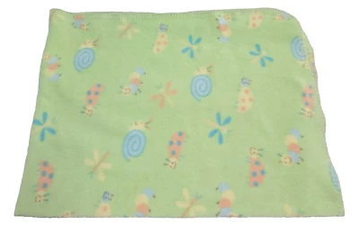 Circo Target 绿色毛毛虫蜗牛瓢虫婴儿毯缝边抓绒 — 第 1/3 张图片