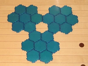 Herocape Terrain - 21 x 1 hexagonal azulejos de agua brillantes de primera edición - campo de batalla expandido - Imagen 1 de 1