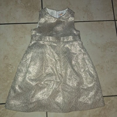 Vestido de novia formal metálico brillante dorado para niñas Gymboree talla 4t Foto 1 de 4