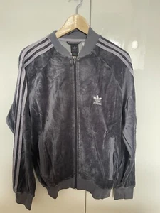 Grey velvet adidas mens jacket - Picture 1 of 4