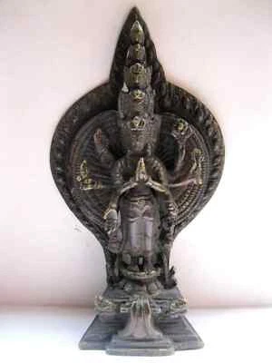 RARA ESTATUA ANTIGUA DE LATÓN BUDA AMOGHAPASA LOKESHWAR AVALOKITESHWARA Foto 1 de 4