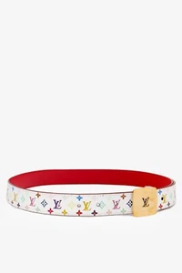 Louis Vuitton Reversible White Monogram Multicolore Canvas Cut Belt, Size S - Picture 1 of 5