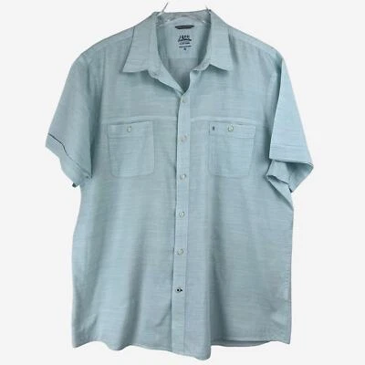 IZOD SALTWATER Dockside Chambray Men’s XL Lightweight Button Short Sleeve Shirt - Image 1 of 4
