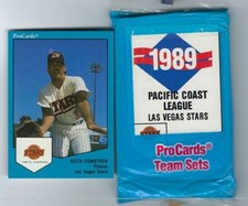 1989 PRO CARDS SET LAS VEGAS STARS SEALED W/KEITH COMSTOCK NUTS  ESPN PROCARDS