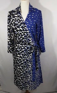 JB by Julie Brown Navy White Black Animal Print Wrap Dress Size 2X - Picture 1 of 7